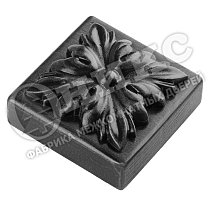 Оникс Розетка Цветок Эмаль черная патина серебро 2 шт. на одну сторону